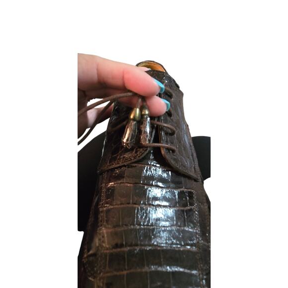 David Eden Vintage Crocodile leather Hand Carfted In Spain Men\'s Shoes Size 12 main image 6